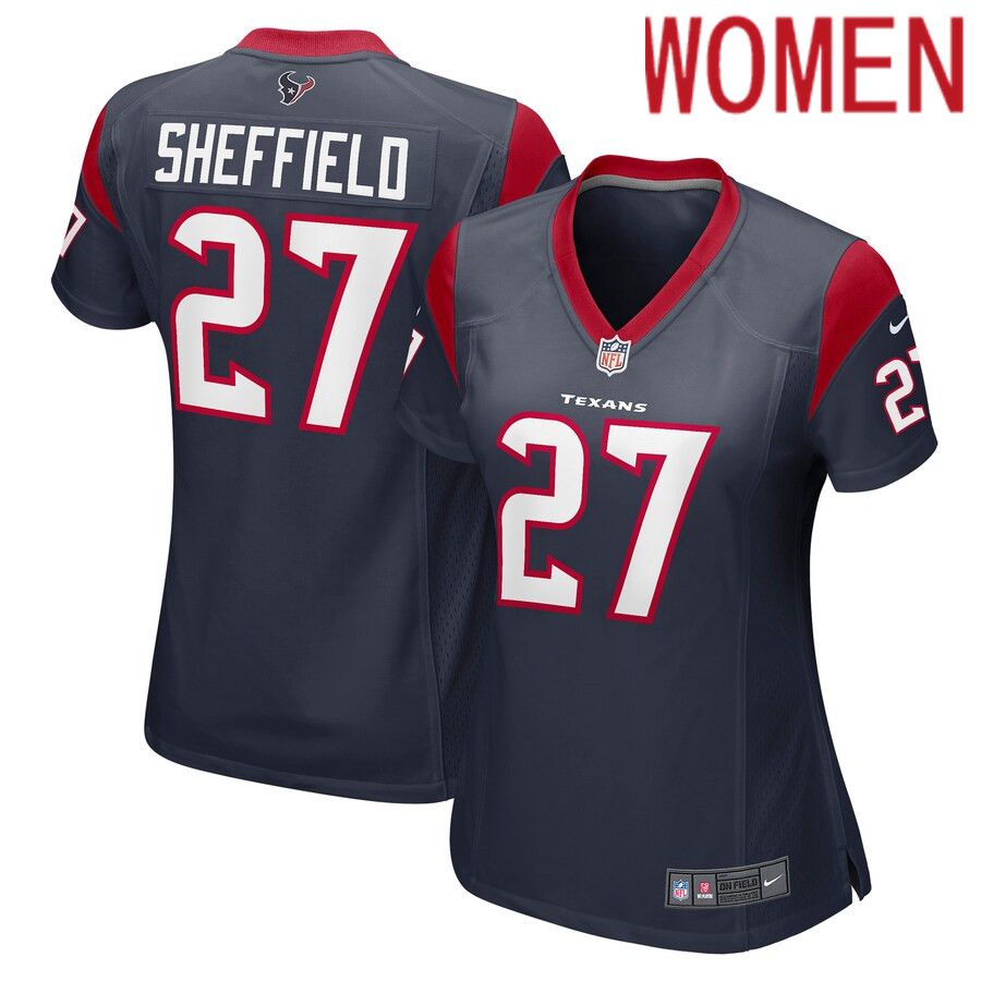 Women Houston Texans 27 Kendall Sheffield Nike Navy Player Game NFL Jersey